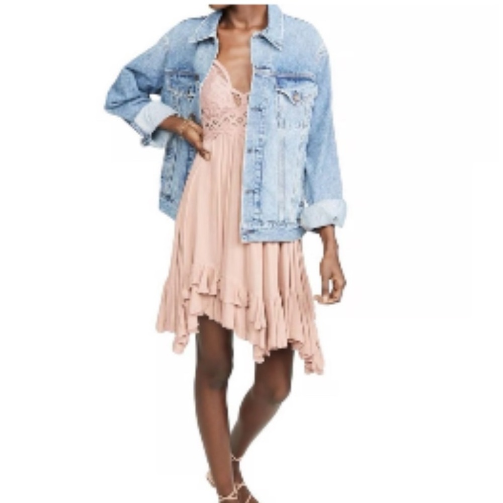 NWT Free People Adella Slip Dress Women's Size Small/SP Rose Pink Lace - Picture 10 of 11
